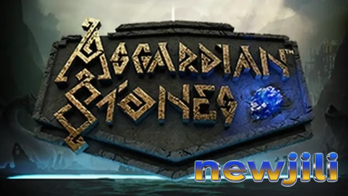 Isang visual na representasyon ng Asgardian Stones slot game na nagpapakita ng mga mahiwagang bato at Norse mythology theme.